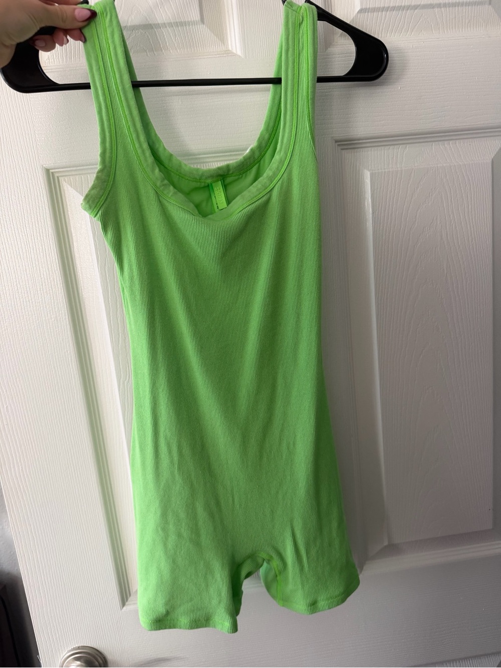 SKIMS Neon Lime Green Tank Romper